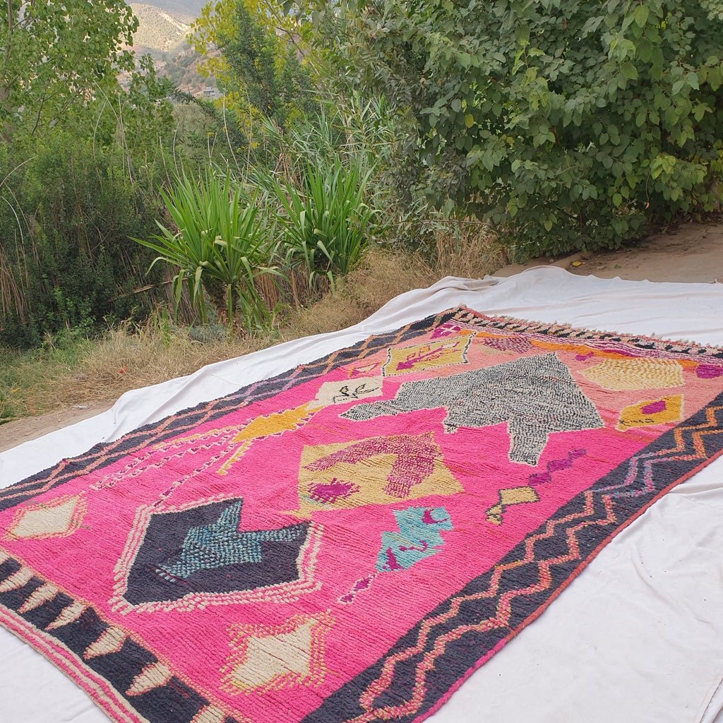 Ghoulfa | Boujaad Moroccan Rug 11'52x8'27 Ft | 351x252 cm | 100% wool handmade in Morocco - OunizZ