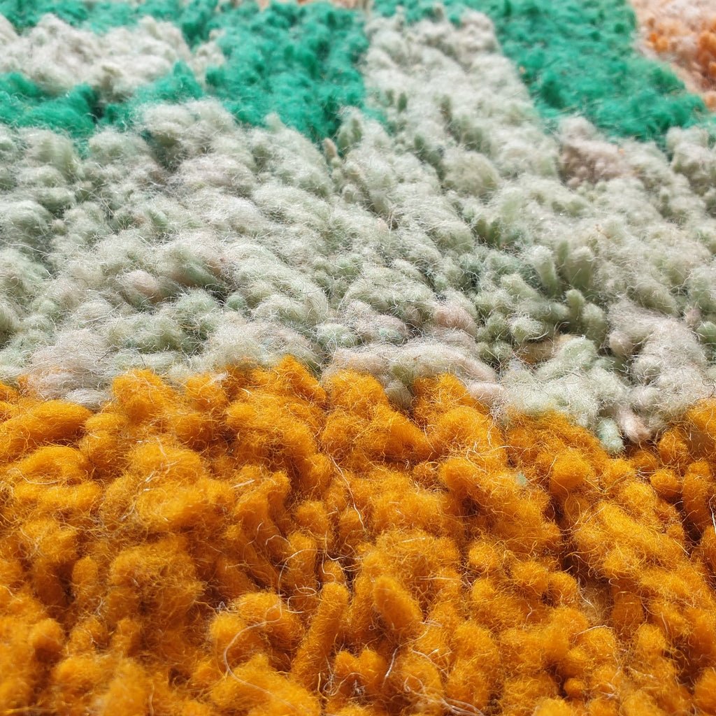 Grana - MOROCCAN RUG BOUJAAD | Moroccan Berber Rug | Colorful Rug Moroccan Carpet | Authentic Handmade Berber Bedroom Rugs | 10'1x6'7 Ft | 308x205 cm - OunizZ