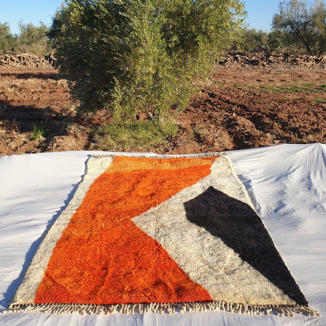 Ighouda | Moroccan Beni Mrirt rug Ultra Soft & Thick | 9'12x6'40 Ft | 278x195 cm | Moroccan Colorful Beni Mrirt Rug | 100% wool handmade - OunizZ