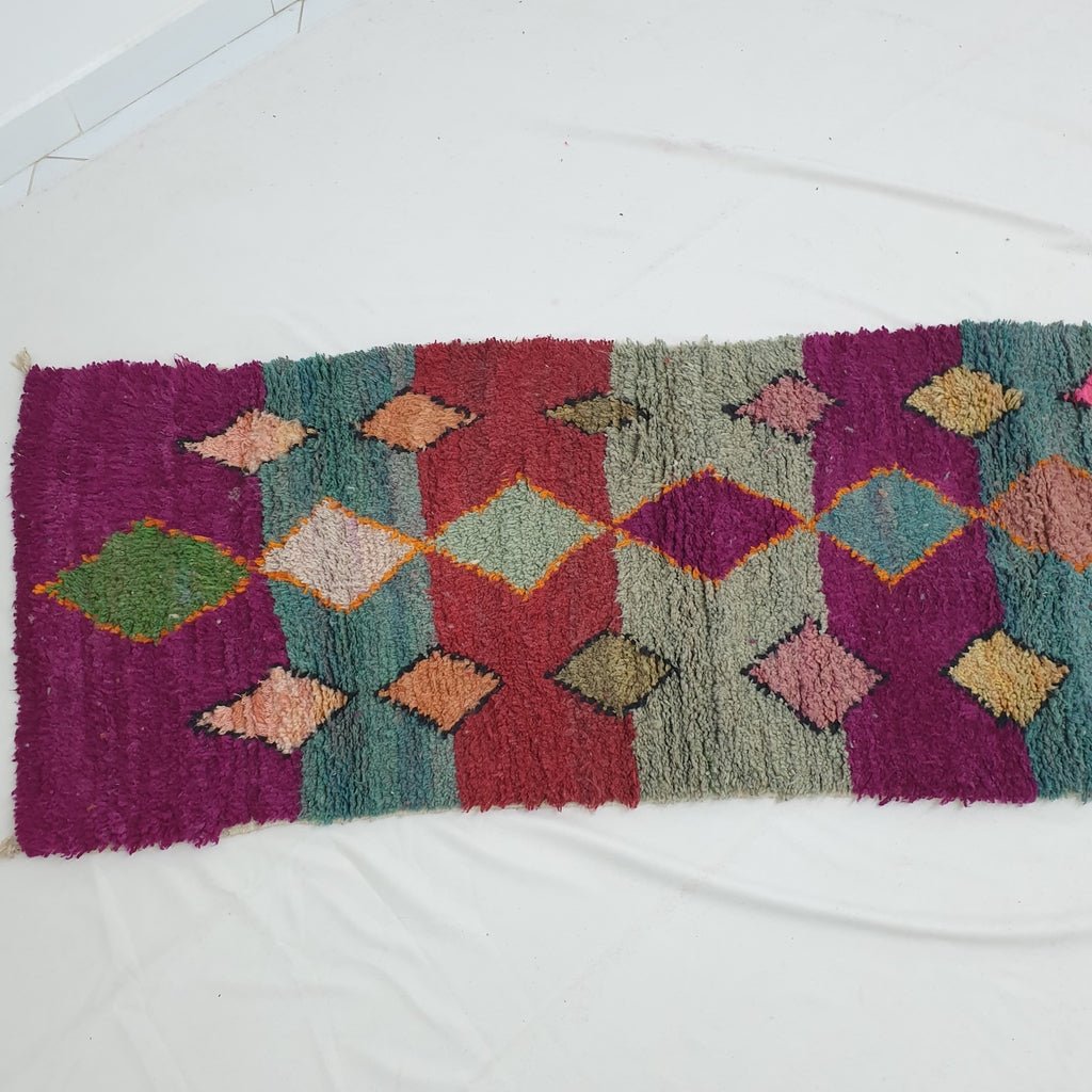 JOHER Runner | 10'4x2'6 Ft | 3,18x0,78 m | Moroccan Colorful Rug | 100% wool handmade - OunizZ
