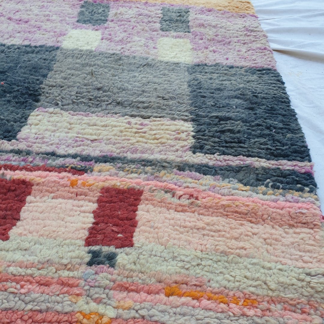 kazira - Moroccan Rug Boujaad | Colorful Authentic Berber Handmade Bedroom Rug | 7'84x5'28 Ft | 2,39x1,61 m - OunizZ