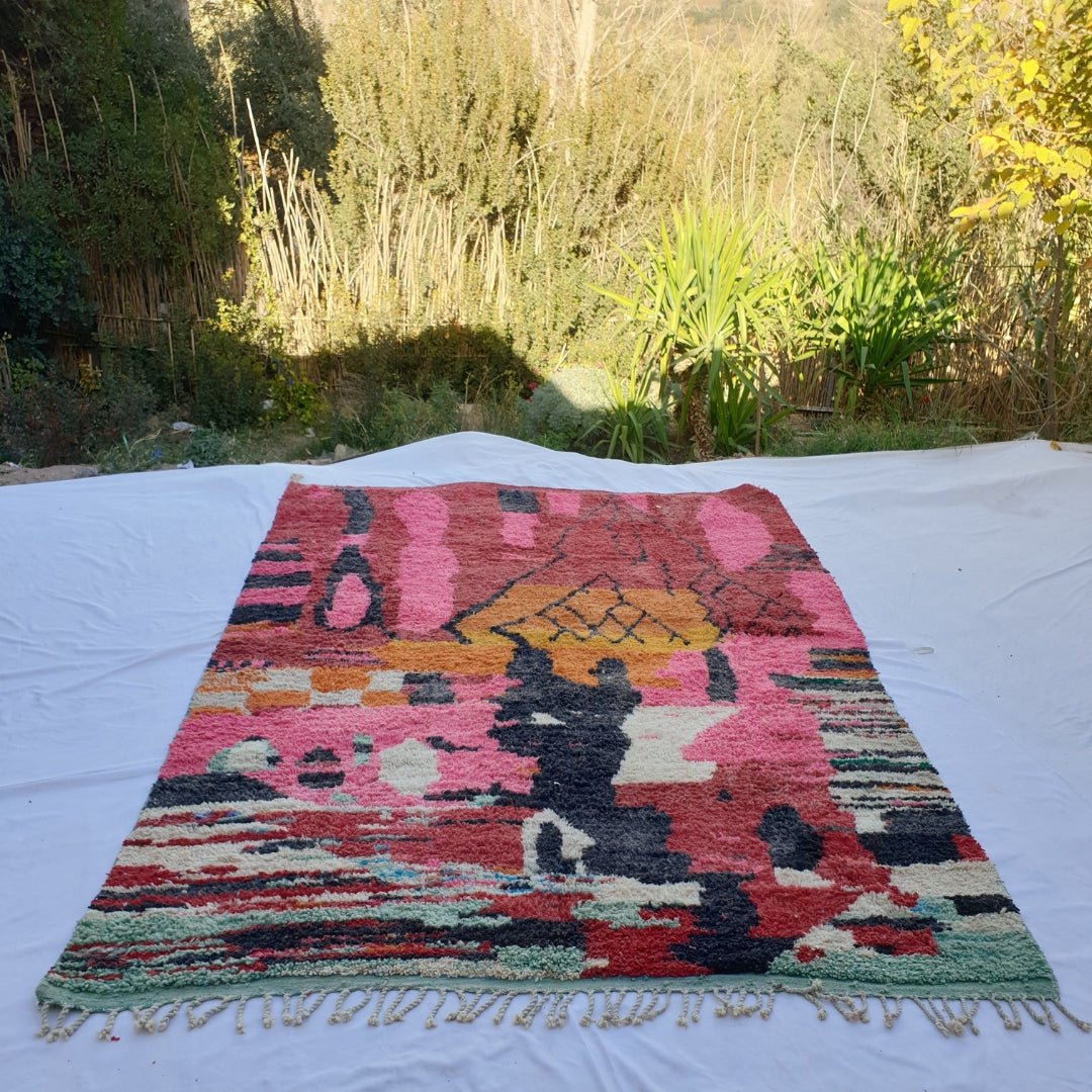 Khatfa | MOROCCAN RUG BOUJAD | Moroccan Berber Rug | Colorful Rug Moroccan Carpet | Authentic Handmade Berber Living room Rugs | 11'78x8'46 Ft | 359x258 cm - OunizZ