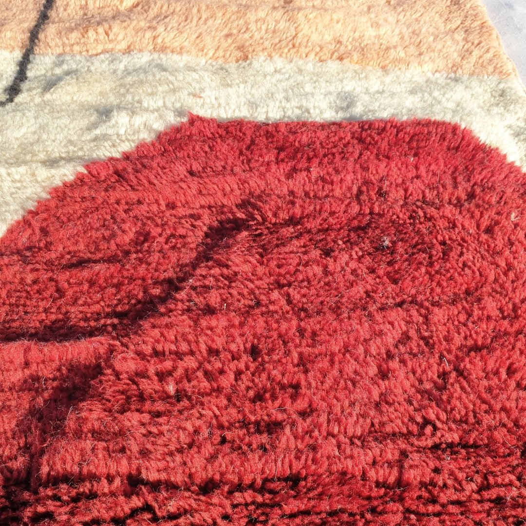 Kissmi | BENI OUARAIN MOROCCAN Area Rug Soft & Thick Pink for Living Room or Bedroom | Moroccan High Pile Rug Berber Authentic Wool | 10x8'2 Ft | 295x250 cm - OunizZ