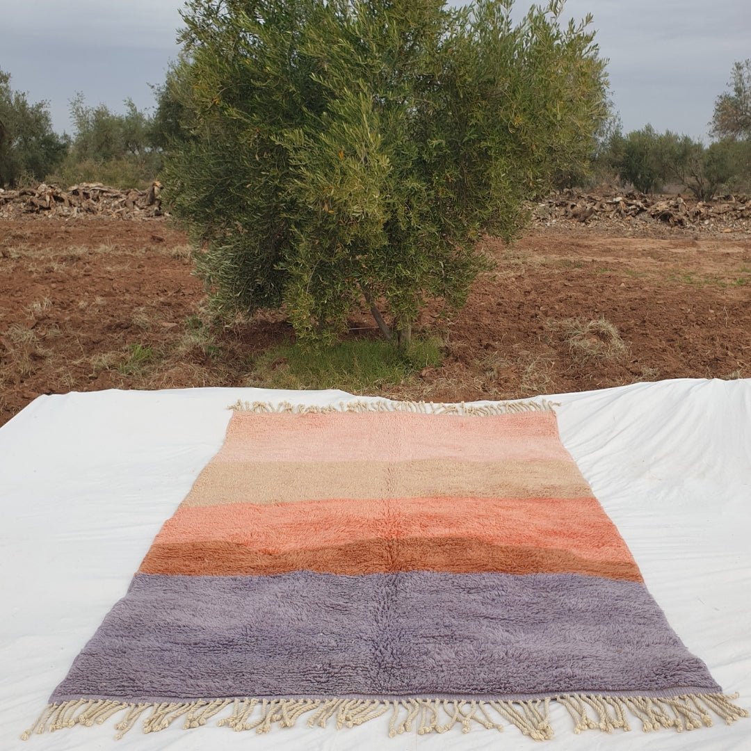 Lavme | Moroccan rug Beni Ouarain Ultra Soft | 10'17x6'62 Ft | 310x202 cm | Moroccan Colorful Beni Ouarain Rug | 100% wool handmade - OunizZ