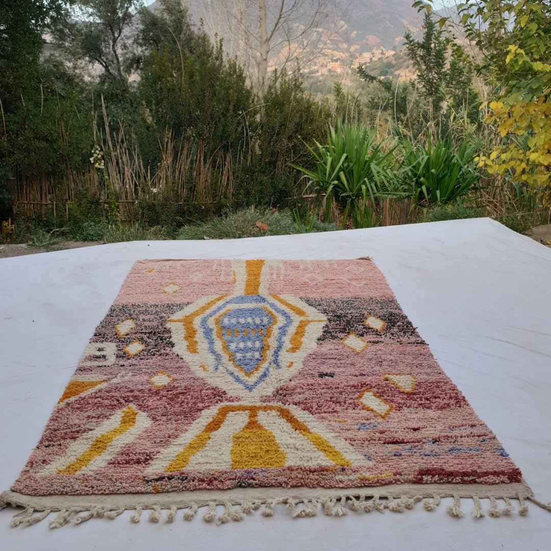 Lmiara - MOROCCAN RUG BOUJAD | Moroccan Berber Rug | Colorful Rug Moroccan Carpet | Authentic Handmade Berber Bedroom Rugs | 9'78x6'20 Ft | 298x189 cm - OunizZ