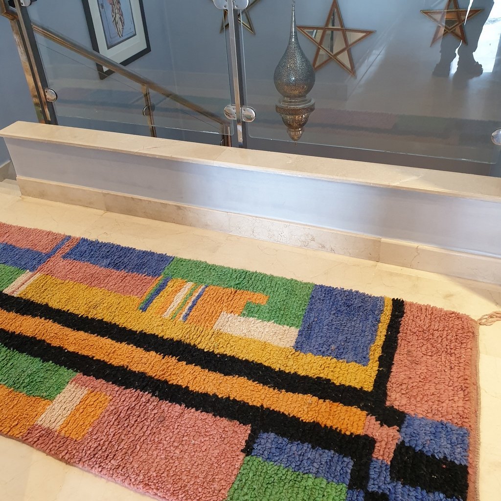 MARRA Runner | 10x2'7 Ft | 3x0,83 m | Moroccan Colorful Rug | 100% wool handmade - OunizZ