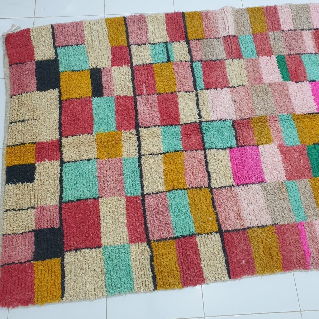 MIDAMA | 7'5x4'9 Ft | 2,30x1,48 m | Moroccan Colorful Rug | 100% wool handmade - OunizZ