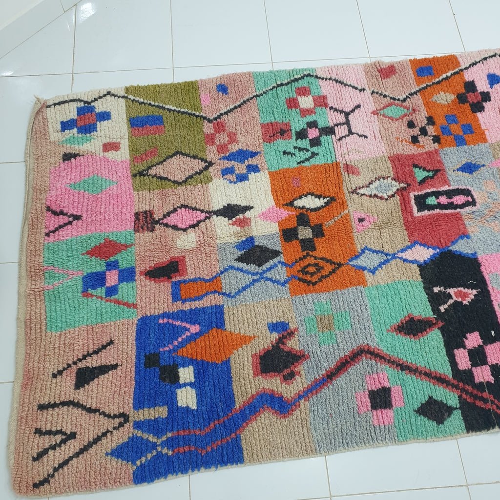 MIDOER | 8'5x4'8 Ft | 2,60x1,45 m | Moroccan Colorful Rug | 100% wool handmade - OunizZ