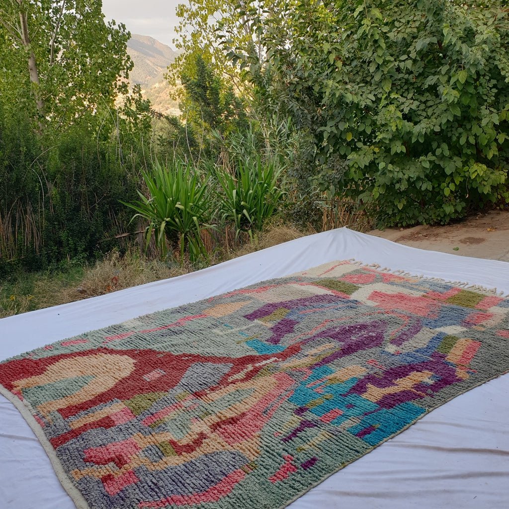 Milha | Boujaad Moroccan Rug 11'22x8 Ft | 342x244 cm | 100% wool handmade in Morocco - OunizZ