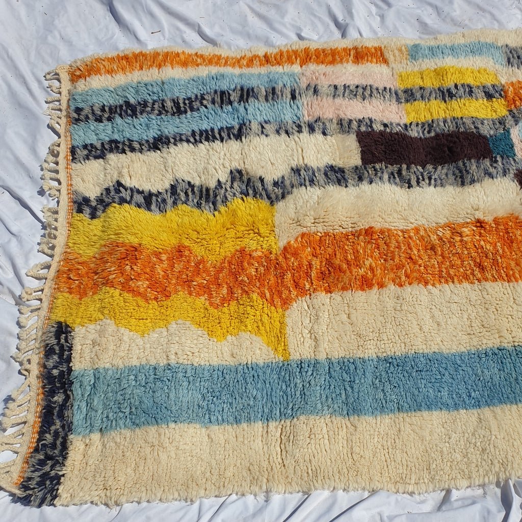 Moroccan Beni Ourain Rug | 7'6x5'3 Ft | 2,32x1,63 m | LWINAYA | 100% wool handmade - OunizZ