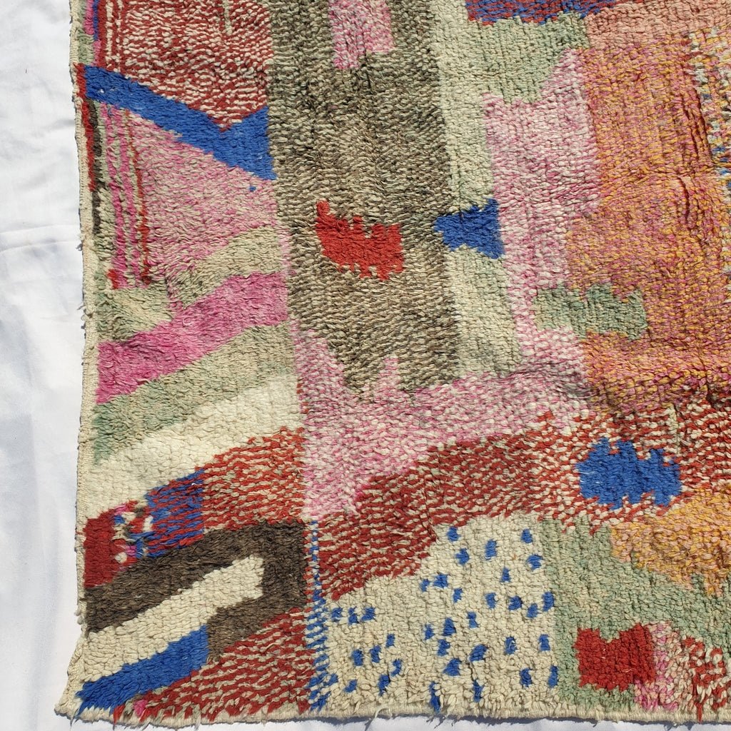 MOROCCAN BOUJAAD RUG | Moroccan Berber Rug | Colorful Rug Moroccan Carpet | Authentic Handmade Berber Bedroom Rugs | 7'6x5'7 Ft | 2,33x1,73 m - OunizZ