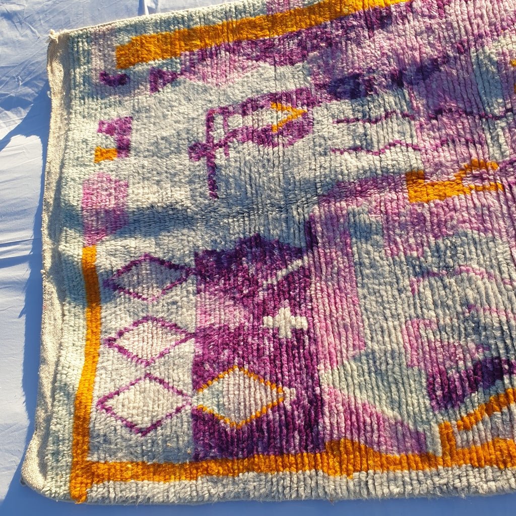 MOROCCAN BOUJAAD RUG | Moroccan Berber Rug | Colorful Rug Moroccan Carpet | Authentic Handmade Berber Bedroom Rugs | 8'2x4'8 Ft | 2,50x1,45 m - OunizZ
