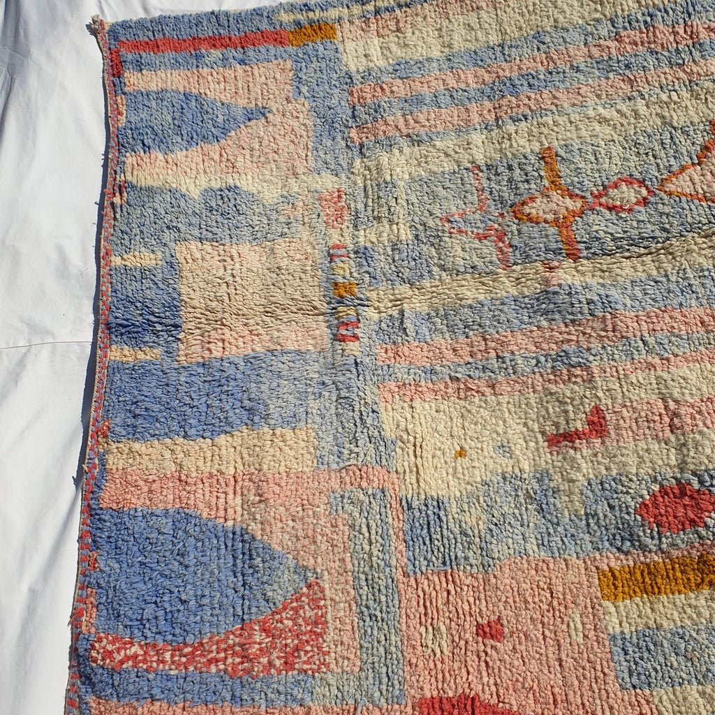 MOROCCAN BOUJAAD RUG | Moroccan Berber Rug | Colorful Rug Moroccan Carpet | Authentic Handmade Berber Bedroom Rugs | 8'3x5'9 Ft | 2,54x1,81 m - OunizZ