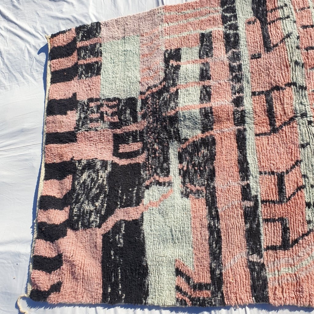 MOROCCAN BOUJAAD RUG | Moroccan Berber Rug | Colorful Rug Moroccan Carpet | Authentic Handmade Berber Bedroom Rugs | 8'5x5 Ft | 2,60x1,51 m - OunizZ