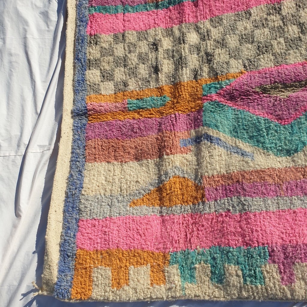 MOROCCAN BOUJAAD RUG | Moroccan Berber Rug | Colorful Rug Moroccan Carpet | Authentic Handmade Berber Bedroom Rugs | 8'8x5'3 Ft | 2,68x1,62 m - OunizZ