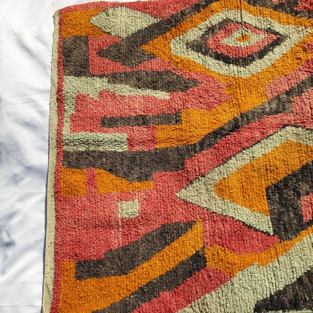 MOROCCAN BOUJAAD RUG | Moroccan Berber Rug | Colorful Rug Moroccan Carpet | Authentic Handmade Berber Bedroom Rugs | 8x5 Ft | 2,45x1,51 m - OunizZ