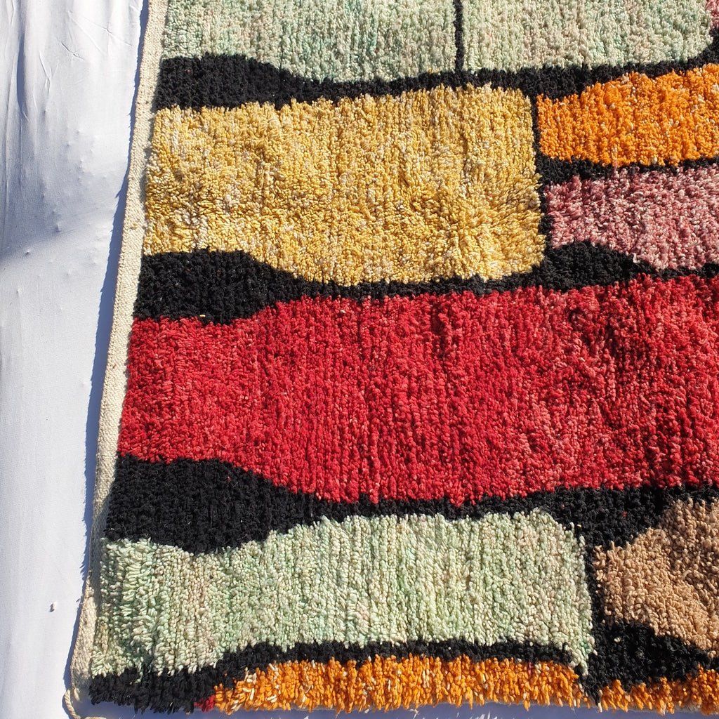 MOROCCAN BOUJAAD RUG | Moroccan Berber Rug | Colorful Rug Moroccan Carpet | Authentic Handmade Berber Bedroom Rugs | 9'6x6'2 Ft | 293x188 cm - OunizZ