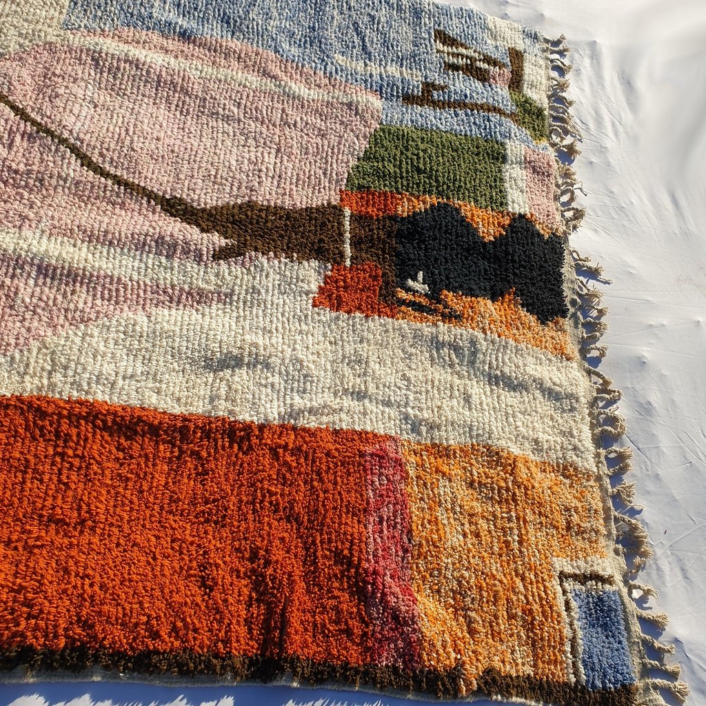 MOROCCAN BOUJAAD RUG | Moroccan Berber Rug | Colorful Rug Moroccan Carpet | Authentic Handmade Berber Living room Rug | 13'1x9'9 Ft | 4x3 m - OunizZ