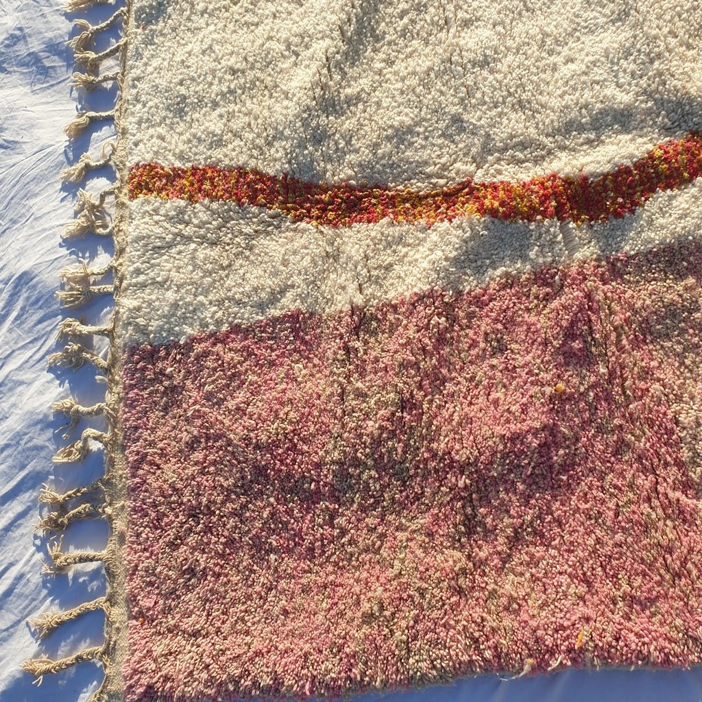 MOROCCAN BOUJAAD RUG | Moroccan Berber Rug | Orange & Pink Rug Moroccan Carpet | Authentic Handmade Berber Bedroom Rugs | 10'3x6'6 Ft | 3,13x2,00 m - OunizZ
