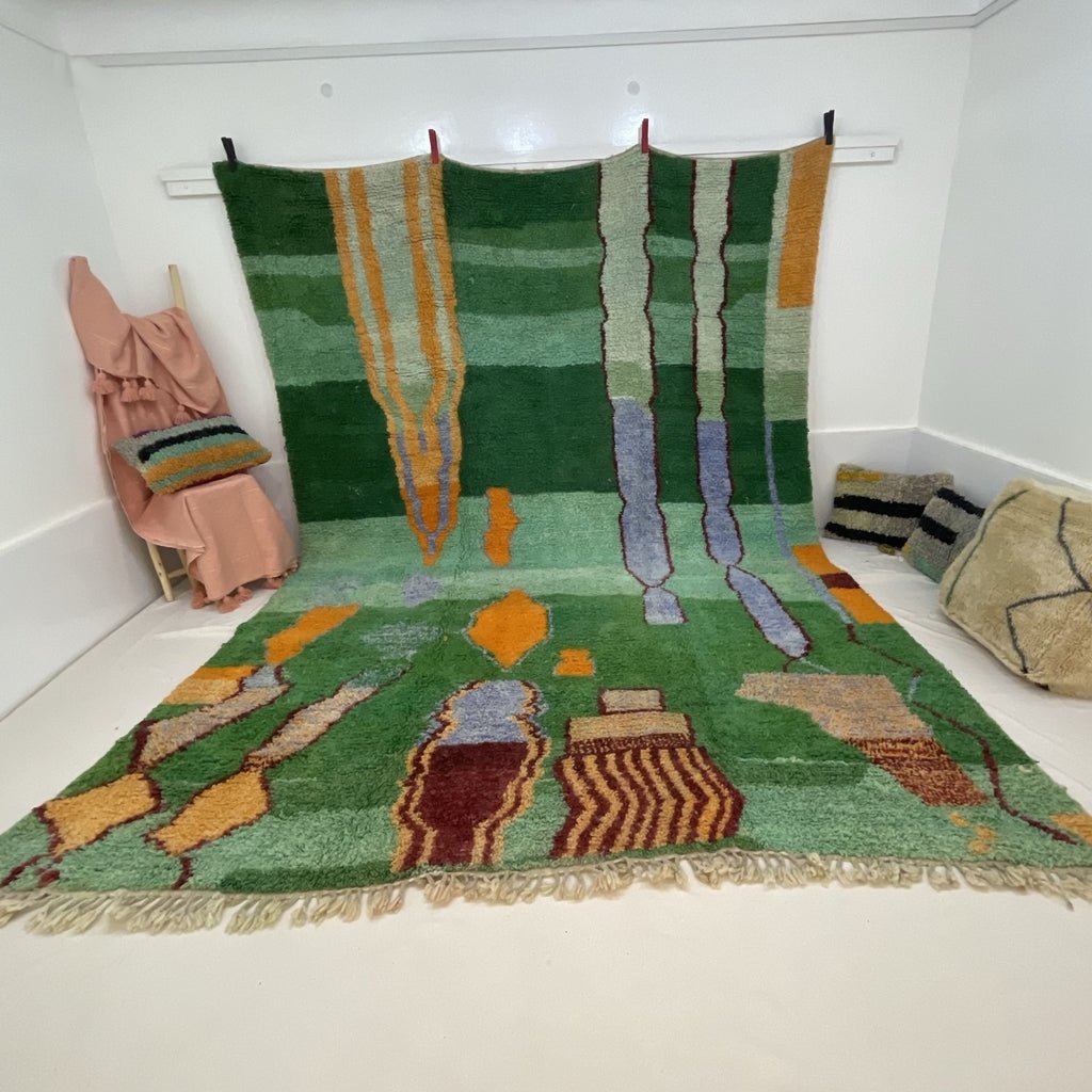 Moroccan rug authentic Boujaad | 13x10 ft | 4x3,1 m | Moroccan Berber rug | JARDA | Colorful handmade - OunizZ