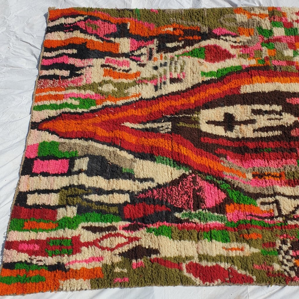 Moroccan Rug Boujaad Colorful Living room carpet | 9'x5'8 Ft | 275x176 cm | MACHT | 100% wool handmade - OunizZ
