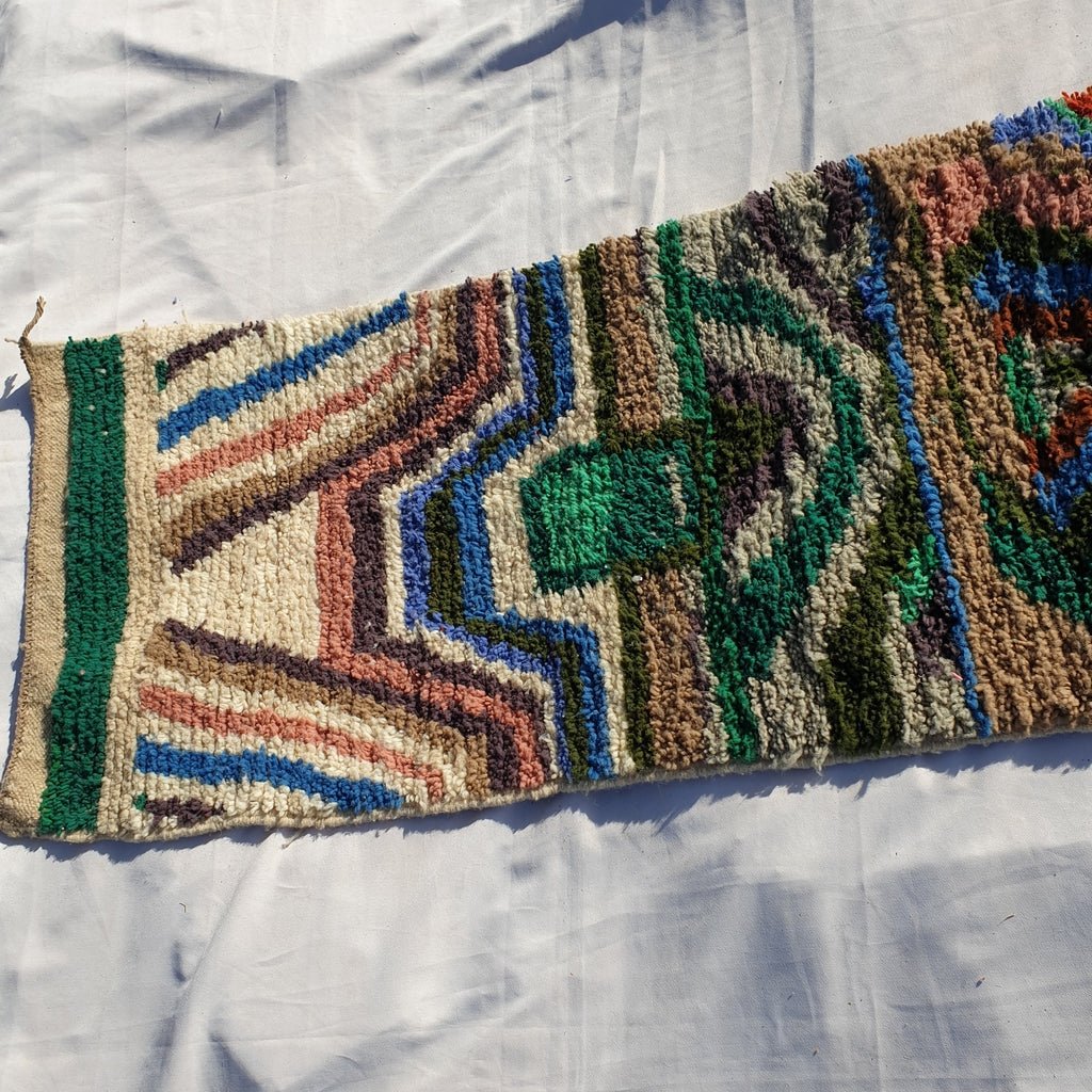 Moroccan Runner Rug | Authentic Boujaad Runner | Colorful Wool Rug | Berber Runner | Hallway Runner | 10'1 x 2'6 Ft | 3,08x78 cm - OunizZ