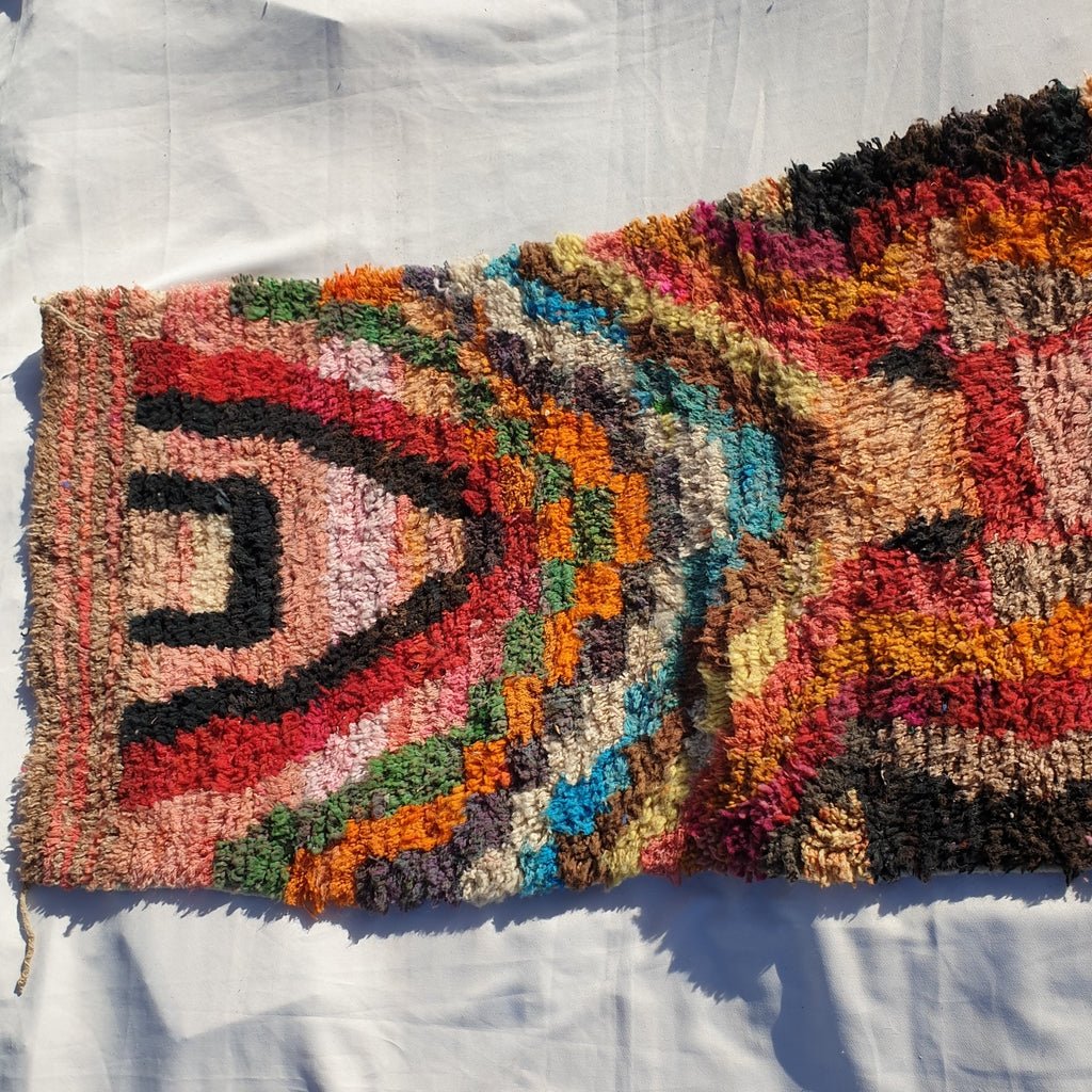 Moroccan Runner Rug | Authentic Boujaad Runner | Colorful Wool Rug | Berber Runner | Hallway Runner | 6'2 x 2'8 Ft | 188x86 cm - OunizZ