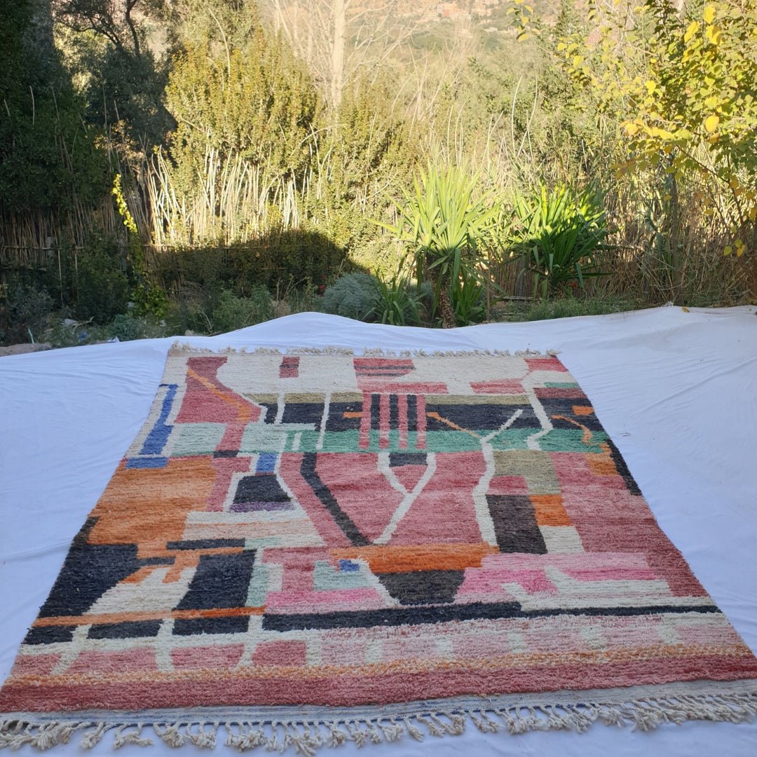 Nadera | MOROCCAN RUG BOUJAD | Moroccan Berber Rug | Colorful Rug Moroccan Carpet | Authentic Handmade Berber Living room Rugs | 12'27x9'54 Ft | 374x291 cm - OunizZ