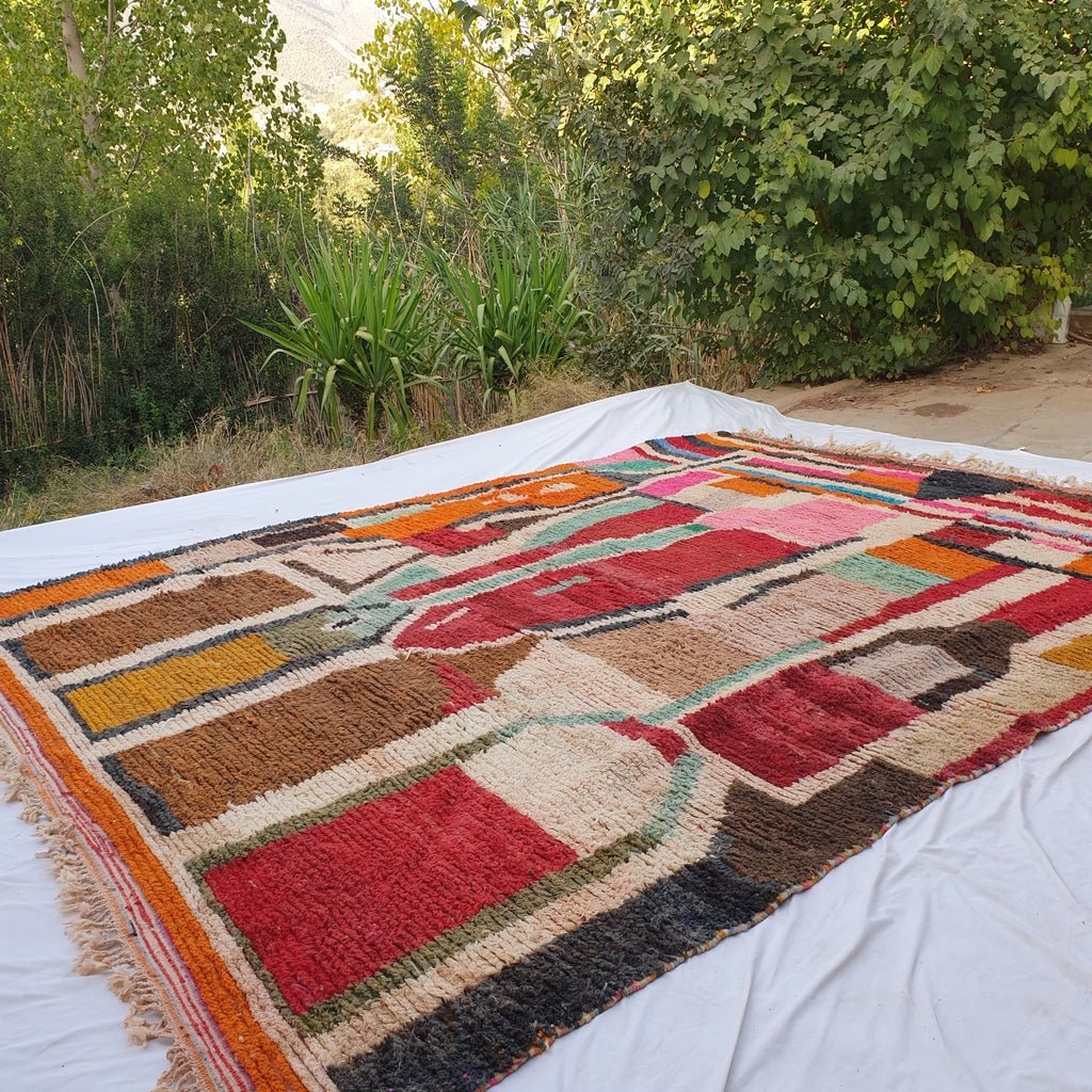 Narla | MOROCCAN RUG BOUJAD | Moroccan Berber Rug | Colorful Rug Moroccan Carpet | Authentic Handmade Berber Living room Rugs | 13'05x10'17 Ft | 398x310 cm - OunizZ