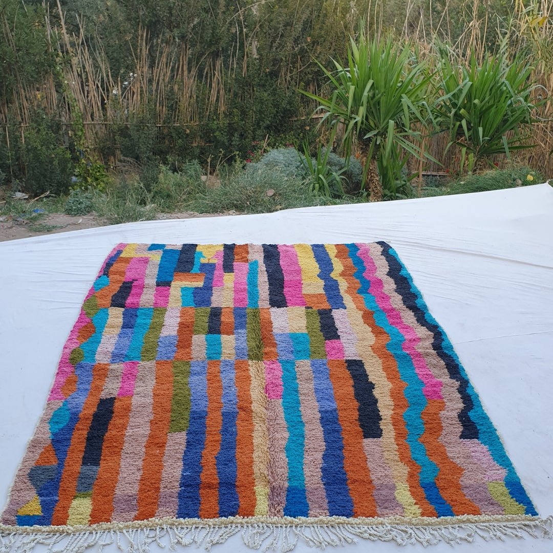 Natia - MOROCCAN RUG BOUJAD | Moroccan Berber Rug | Colorful Rug Moroccan Carpet | Authentic Handmade Berber Bedroom Rugs | 9'28x7'05 Ft | 283x215 cm - OunizZ
