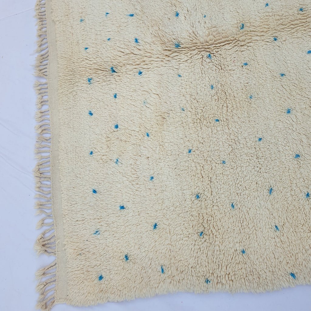 Nazraka - BENI OUARAIN Moroccan White Rug Soft & Thick for Living Room or bedroom | Moroccan High Pile Area Rug Berber Authentic Wool | 9'6x6'3 Ft | 294x193 cm - OunizZ