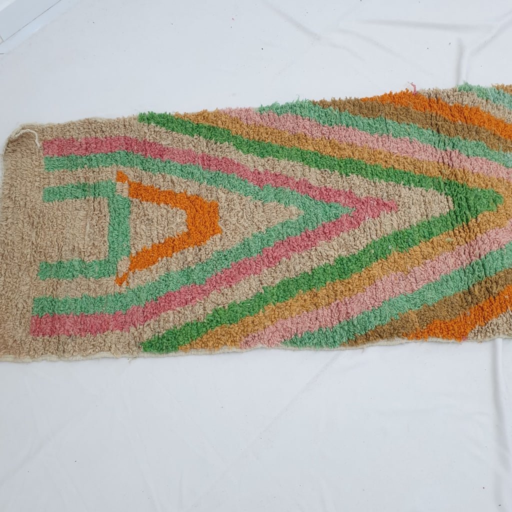 NIMOM Runner | 9'9x2'8 Ft | 3x0,85 m | Moroccan Colorful Rug | 100% wool handmade - OunizZ
