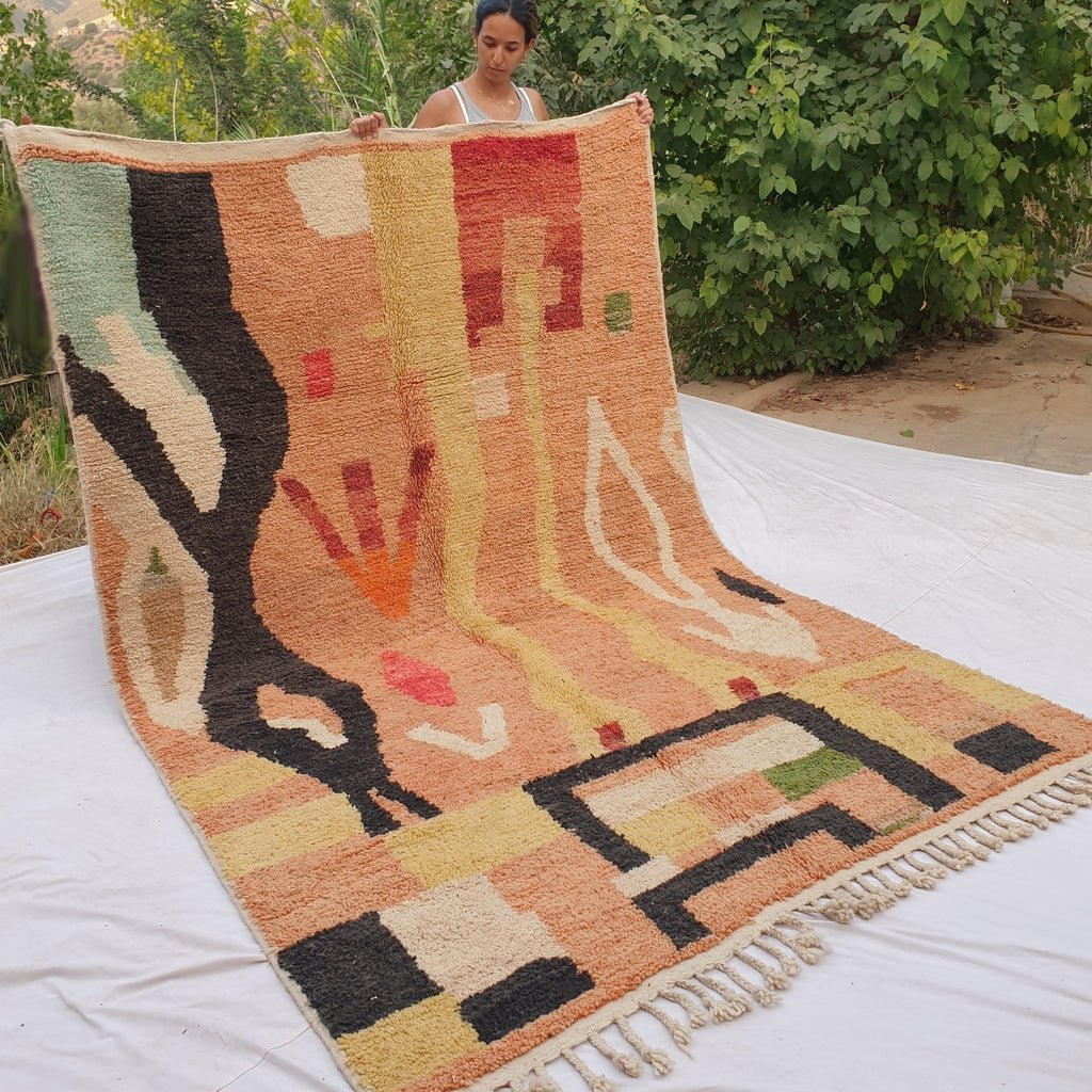 Ouazima - MOROCCAN RUG BOUJAAD | Moroccan Berber Rug | Colorful Rug Moroccan Carpet | Authentic Handmade Berber Bedroom Rugs | 9'09x6'07 Ft | 277x185 cm - OunizZ