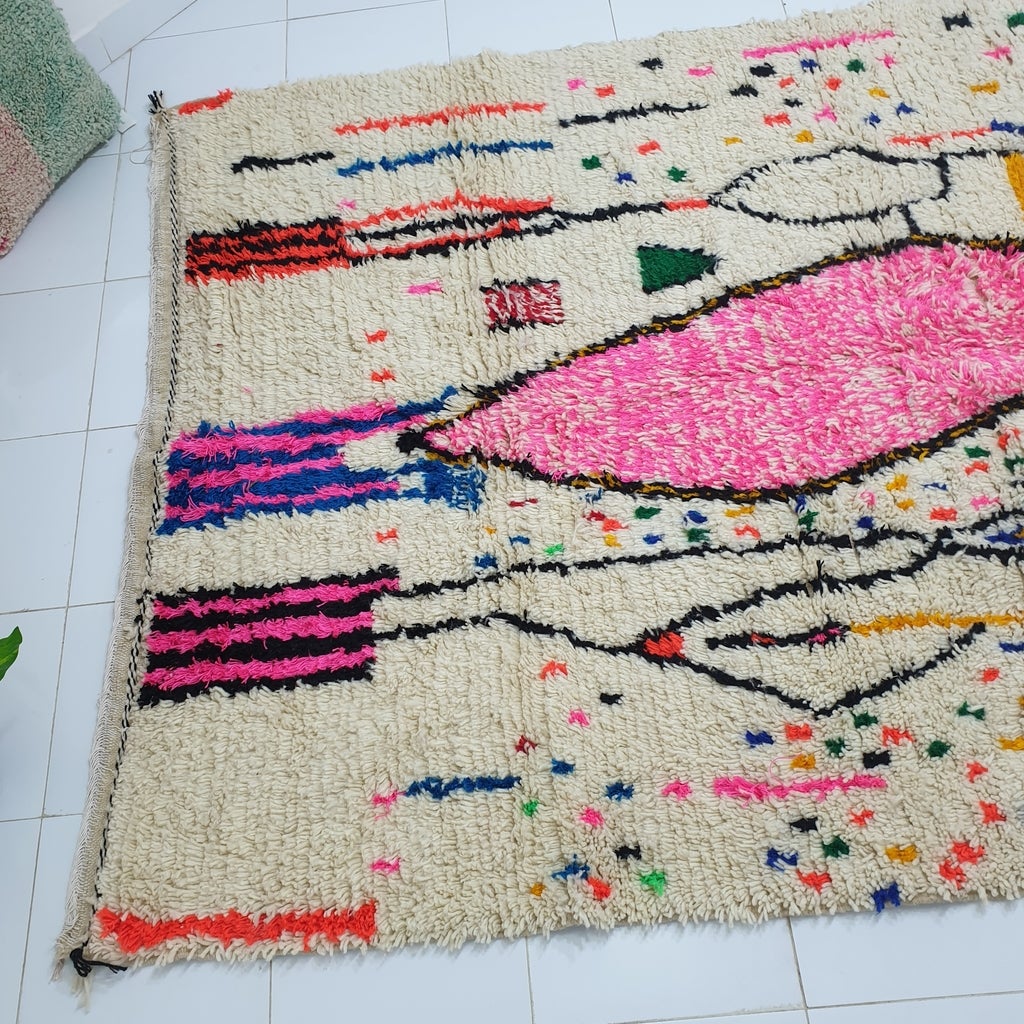 RAJNO | 9'7x6'6 Ft | 3x2 m | Moroccan White Rug | 100% wool handmade - OunizZ