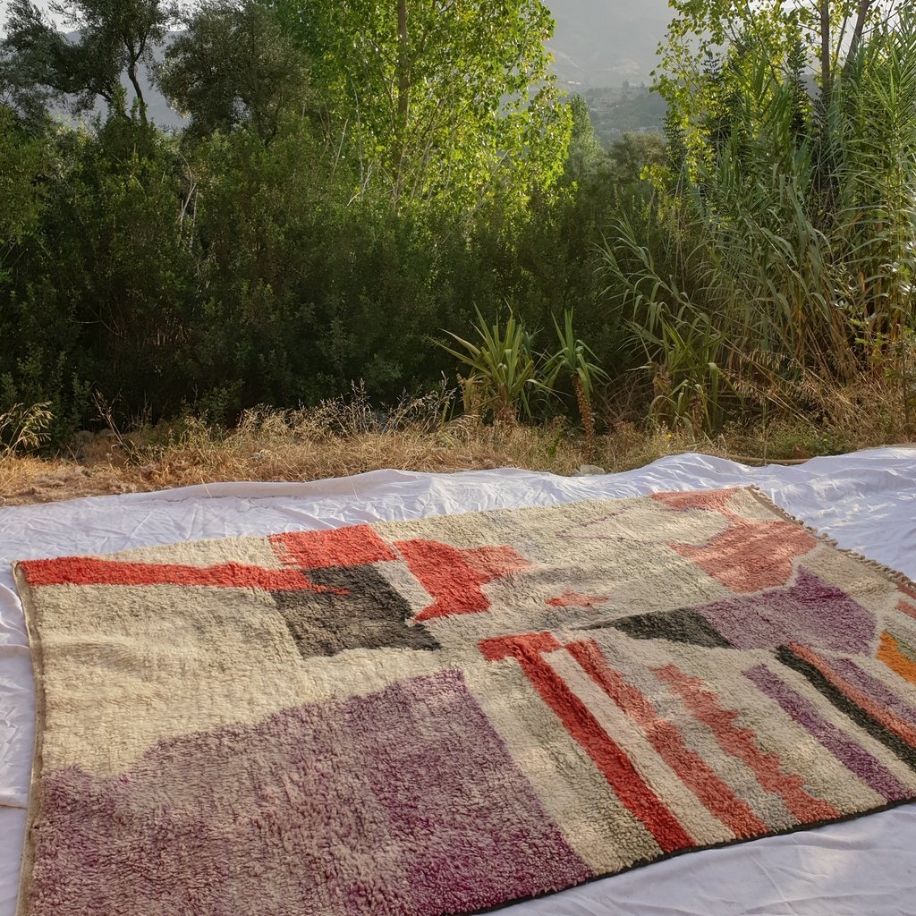 RWIHA | 9'4x6'7 Ft | 3x2 m | Moroccan Colorful Rug | 100% wool handmade - OunizZ