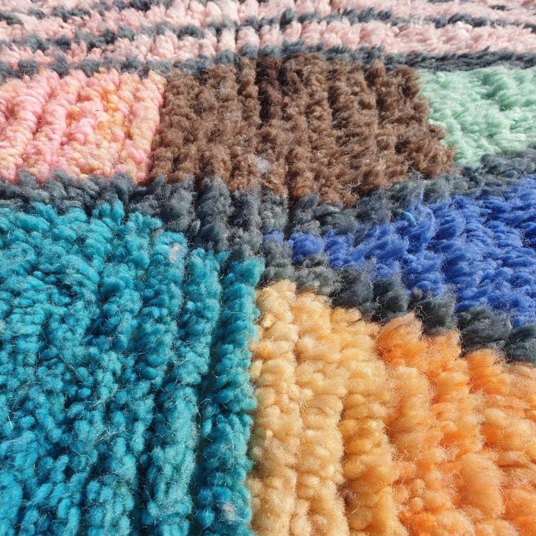 Saguya - MOROCCAN RUG BOUJAD | Moroccan Berber Rug | Colorful Rug Moroccan Carpet | Authentic Handmade Berber Bedroom Rugs | 9'74x6'10 Ft | 297x186 cm - OunizZ