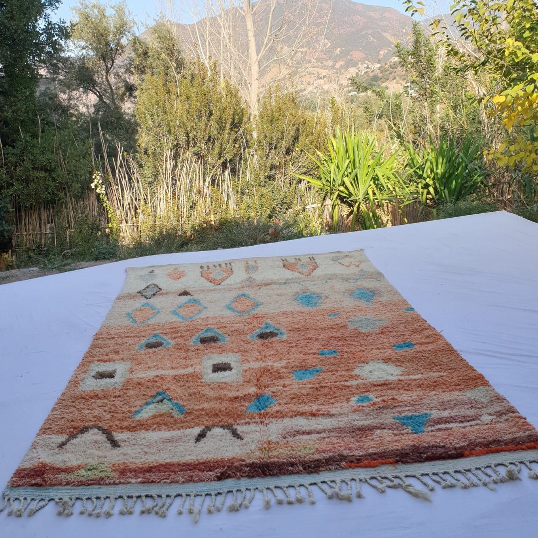 Sakina - MOROCCAN RUG BOUJAD | Moroccan Berber Rug | Colorful Rug Moroccan Carpet | Authentic Handmade Berber Bedroom Rugs | 10'37x6'33 Ft | 316x193 cm - OunizZ