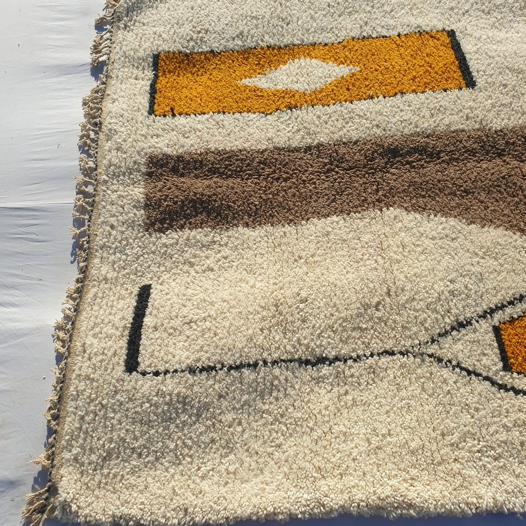 Sanab - MOROCCAN BOUJAAD RUG | Berber Colorful Area Rug for living room Handmade Authentic Wool | 9'4x6'7 Ft | 285x203 cm - OunizZ