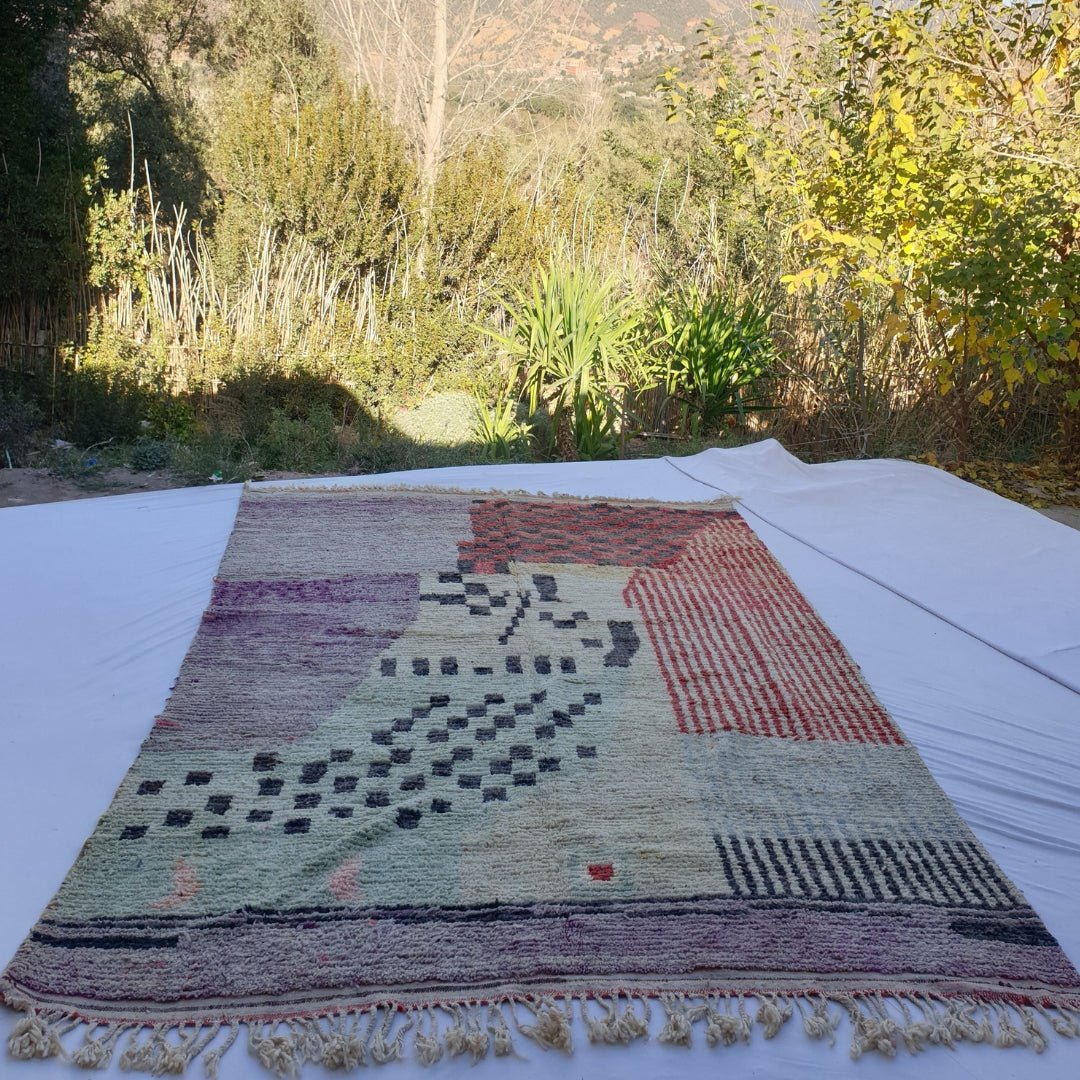 Tifawin | MOROCCAN RUG BOUJAD | Moroccan Berber Rug | Colorful Rug Moroccan Carpet | Authentic Handmade Berber Living room Rugs | 13x9'61 Ft | 396x293 cm - OunizZ