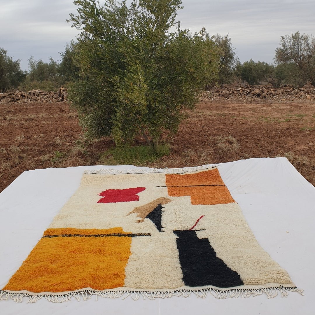 Wahida | Moroccan Beni Mrirt rug Ultra Soft & Thick | 11'52x7'80 Ft | 351x237 cm | Moroccan Colorful Beni Mrirt Rug | 100% wool handmade - OunizZ