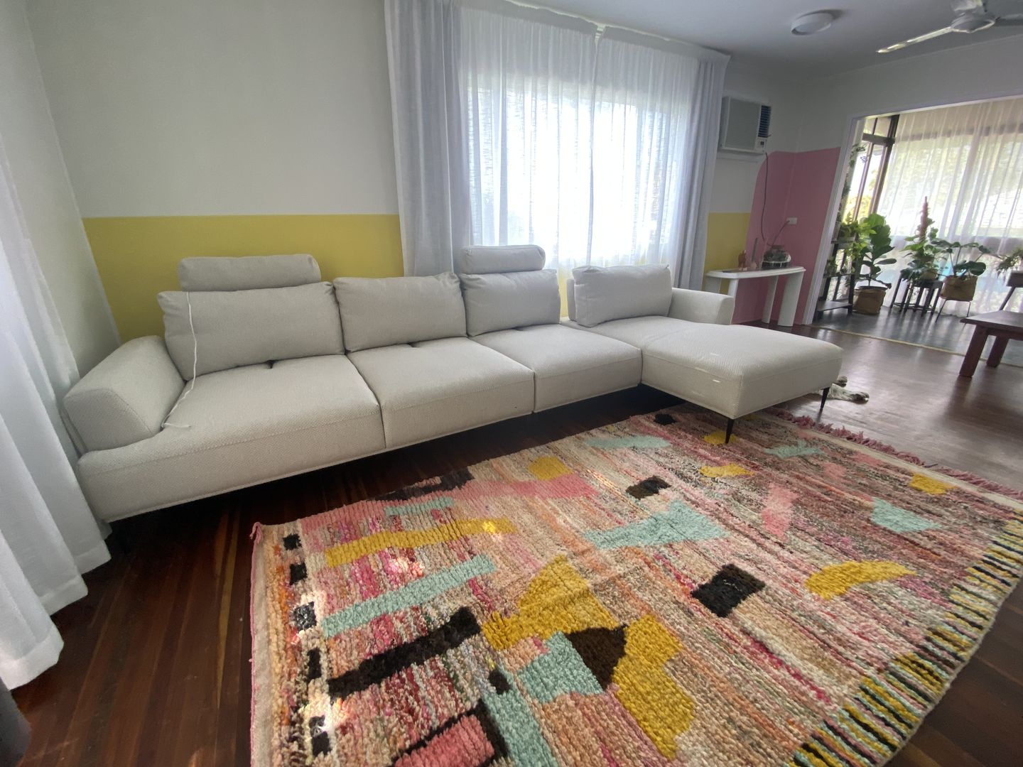 5x7 Rug in a small living room