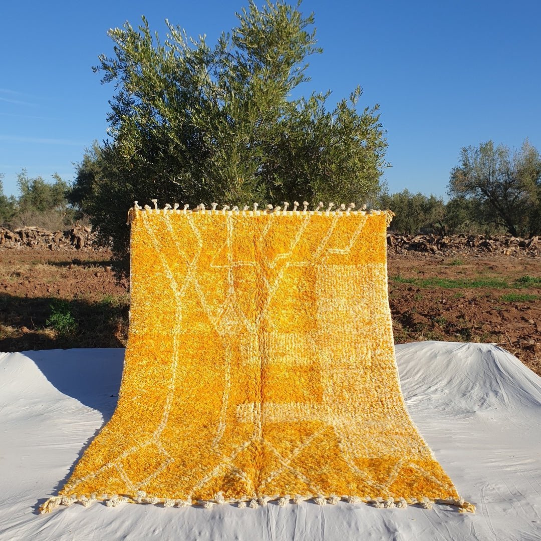 Yellow Moroccan Rugs: Handwoven Berber Vibrancy - OunizZ
