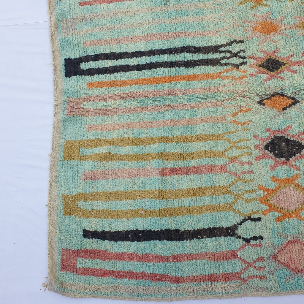 Charya - TAPIS MAROCAIN BOUJAAD | Tapis berbère coloré pour salon fait à la main en laine authentique | 9'7x5'6 pieds | 295x170cm