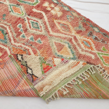 Bizri - Terrakotta Marokko-Teppich mit Klassischem Diamant-Gittermuster - Handgewebter Berberteppich | 194x304 cm