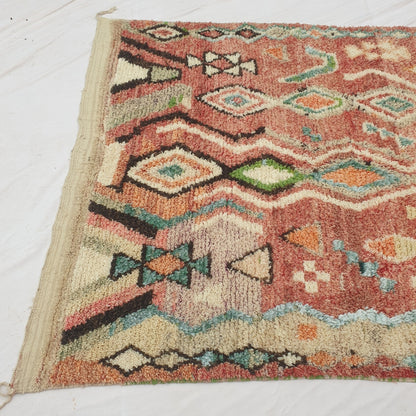 Bizri - Terrakotta Marokko-Teppich mit Klassischem Diamant-Gittermuster - Handgewebter Berberteppich | 194x304 cm
