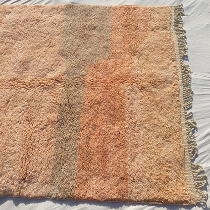 Luvme - Luxurious 6x10 Moroccan Rug - Plush Beni Mrirt Salmon Teal Abstract Color Block Handwoven Wool Carpet | 6'7"×10' Ft | 201×304 cm