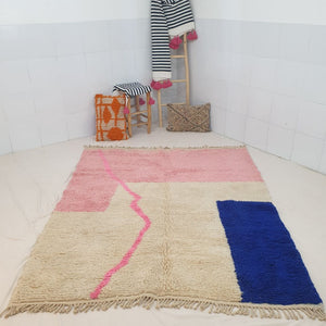 Tilpasset TOUIBA | 6x8 fot | Marokkansk fargerikt teppe | 100% ull håndlaget