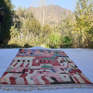 Ellan | MOROCCAN RUG BOUJAD | Moroccan Berber Rug | Colorful Rug Moroccan Carpet | Authentic Handmade Berber Living room Rugs | 13'09x9'88 Ft | 400x301 cm