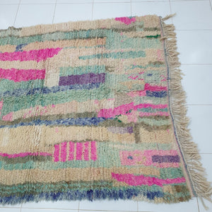 ADJA - Green Boujad Berber Rug | 8x5'4 Ft | 2,45x1,65 m | 100% wool handmade - OunizZ
