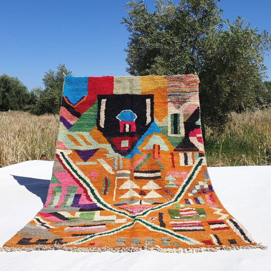 Anak - Orange Moroccan Rug 6x9 Boujad | Berber Handmade Wool Carpet | 6x9'2 Ft | 184x280 cm - OunizZ